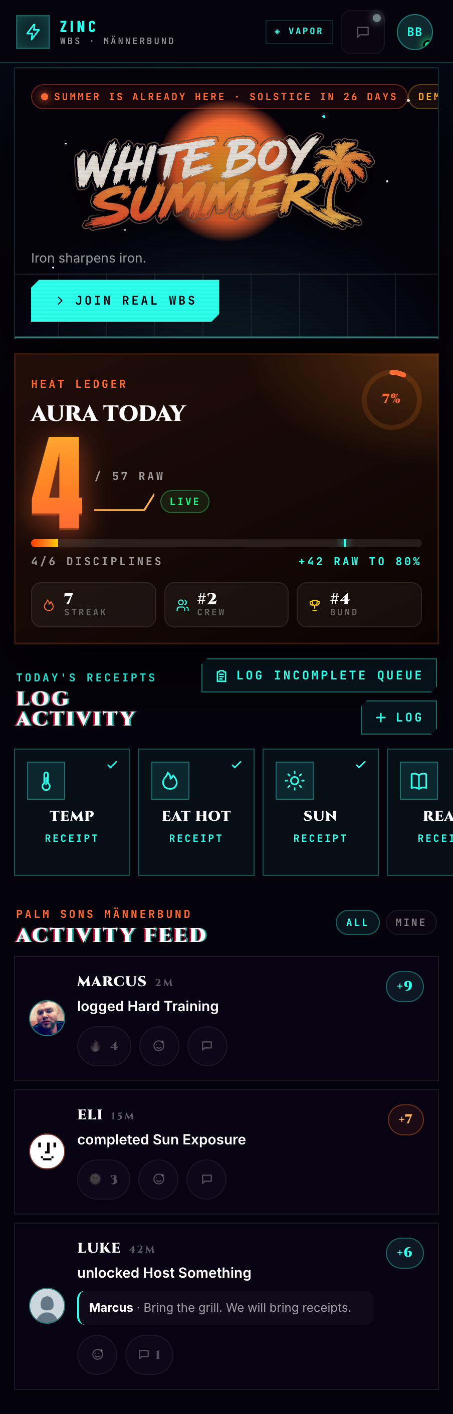 WBS app — daily loop